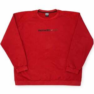 Nike Sweatshirt vintage Red Ribbed Shoulder XXL